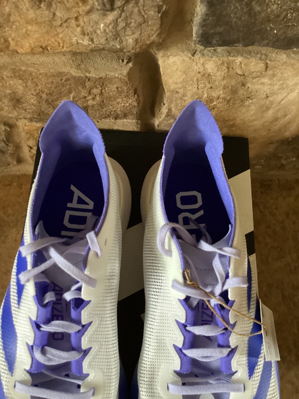 Adidas Adizero Boston Women 8 Cloud White Lucid Blue Cobalt Blue JI4479 NIB - Picture 5 of 9